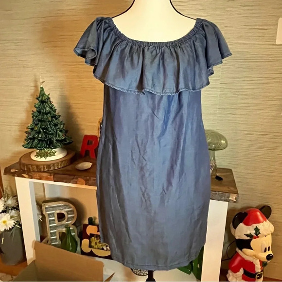 Tommy Bahama Chambray Cover-up Dress Woman’s Size XS Pockets Coastal Boho - Picture 6 of 6